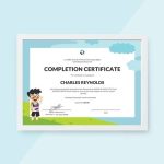 Certificate Of Completion Template – 37+ Word, Pdf, Psd, Indesign For Leaving Certificate Template
