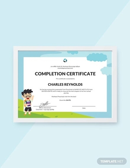 Certificate Of Completion Template - 37+ Word, Pdf, Psd, Indesign For Leaving Certificate Template