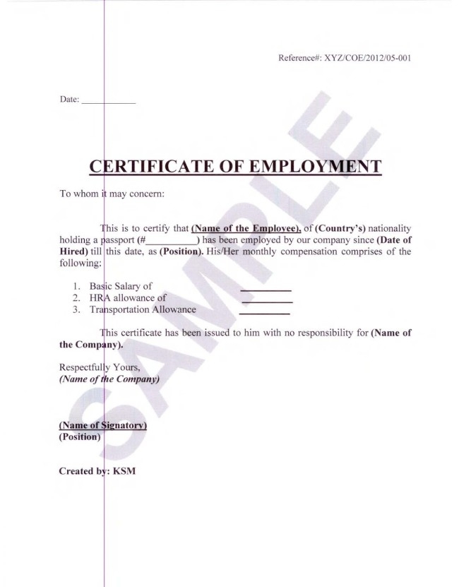 Certificate Of Employment Currently Employed – Planner Template Free Within Template Of Certificate Of Employment