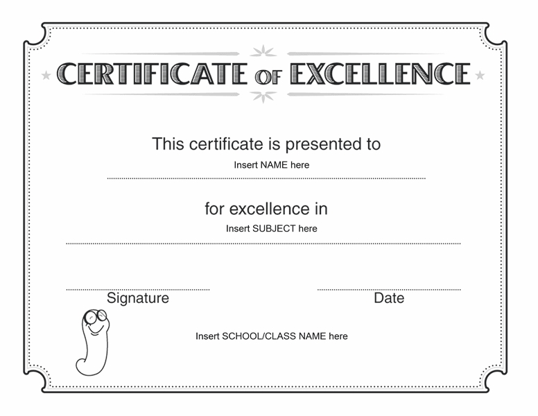 Certificate Of Excellence - Free Certificate Templates In Academic Intended For Academic Award Certificate Template