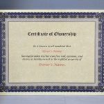 Certificate Of Ownership – Etsy Inside Ownership Certificate Template