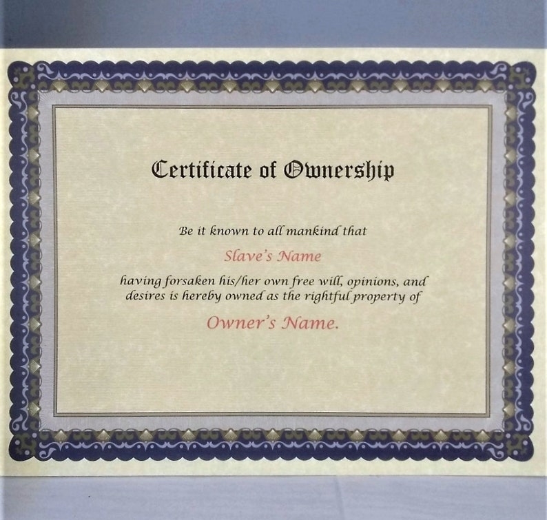 Certificate Of Ownership – Etsy Inside Ownership Certificate Template