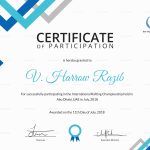 Certificate Of Rafting Participation Design Template In Psd, Word regarding Certificate Of Participation Word Template