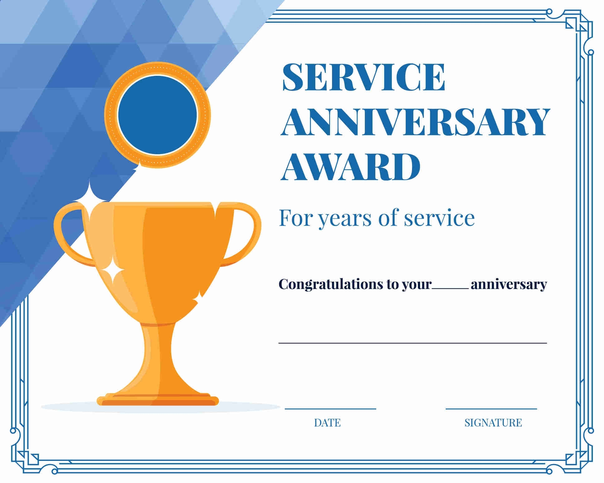 Certificate Of Years Of Service Template : 10 Years Service Award Inside Employee Recognition Certificates Templates Free
