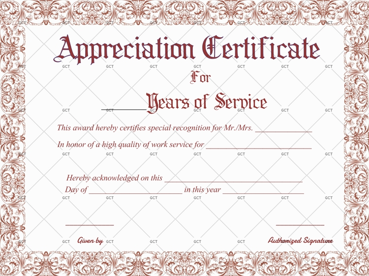 Certificate Of Years Of Service Template - Free 14+ Certificate Of Regarding Certificate For Years Of Service Template