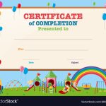 Certificate Template With Kids In Playground Vector Image For Free Kids Certificate Templates
