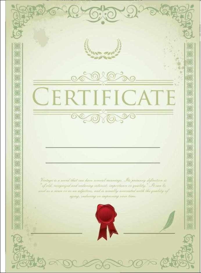 Certificate Templates: Psd Certificate Templates Throughout Award Certificate Design Template