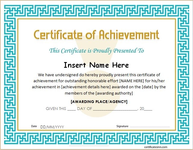 Certificates Of Achievement For Word | Professional Certificate Templates Inside Word Template Certificate Of Achievement