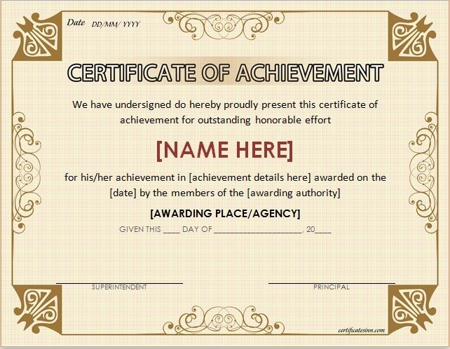 Certificates Of Achievement For Word | Professional Certificate Templates Throughout Certificate Of Achievement Template Word