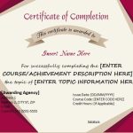 Certificates Of Completion Templates For Ms Word | Professional In Downloadable Certificate Templates For Microsoft Word