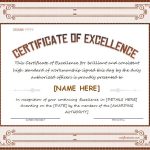 Certificates Of Excellence For Ms Word | Professional Certificate Templates Regarding Certificate Of Excellence Template Free Download