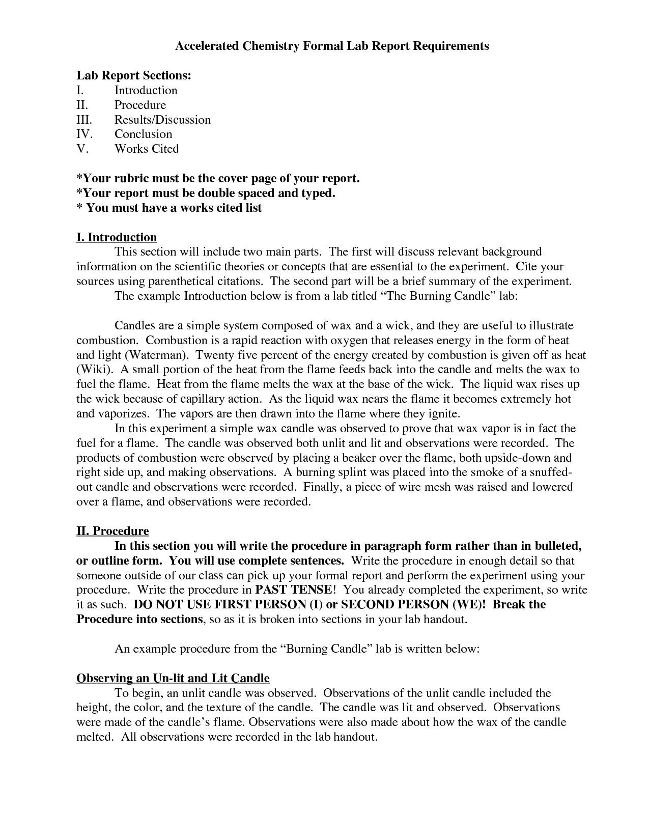 Chemistry Lab Report Format | Amulette Pertaining To Formal Lab Report Template