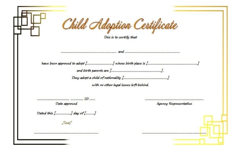 Child Adoption Certificate Template Editable [10+ Best Designs] Inside Child Adoption Certificate Template