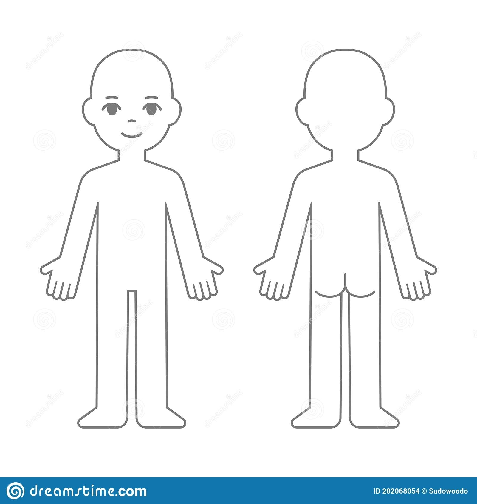 Child Body Template Stock Vector. Illustration Of Body - 202068054 for Blank Body Map Template