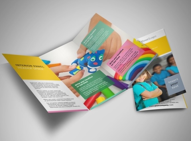 Child Education Tri Fold Brochure Template In Tri Fold School Brochure Template