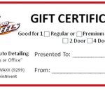 Chris' Wax On Wheels for Automotive Gift Certificate Template