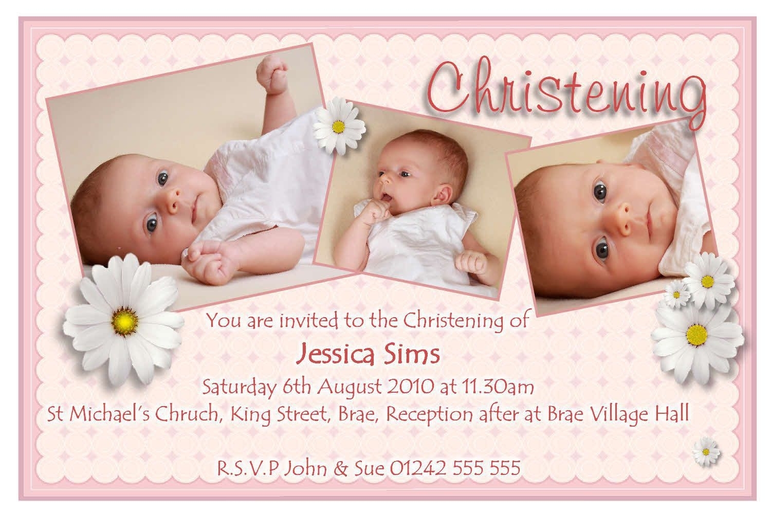 Christening Invitations Template • Business Template Ideas Throughout Blank Christening Invitation Templates