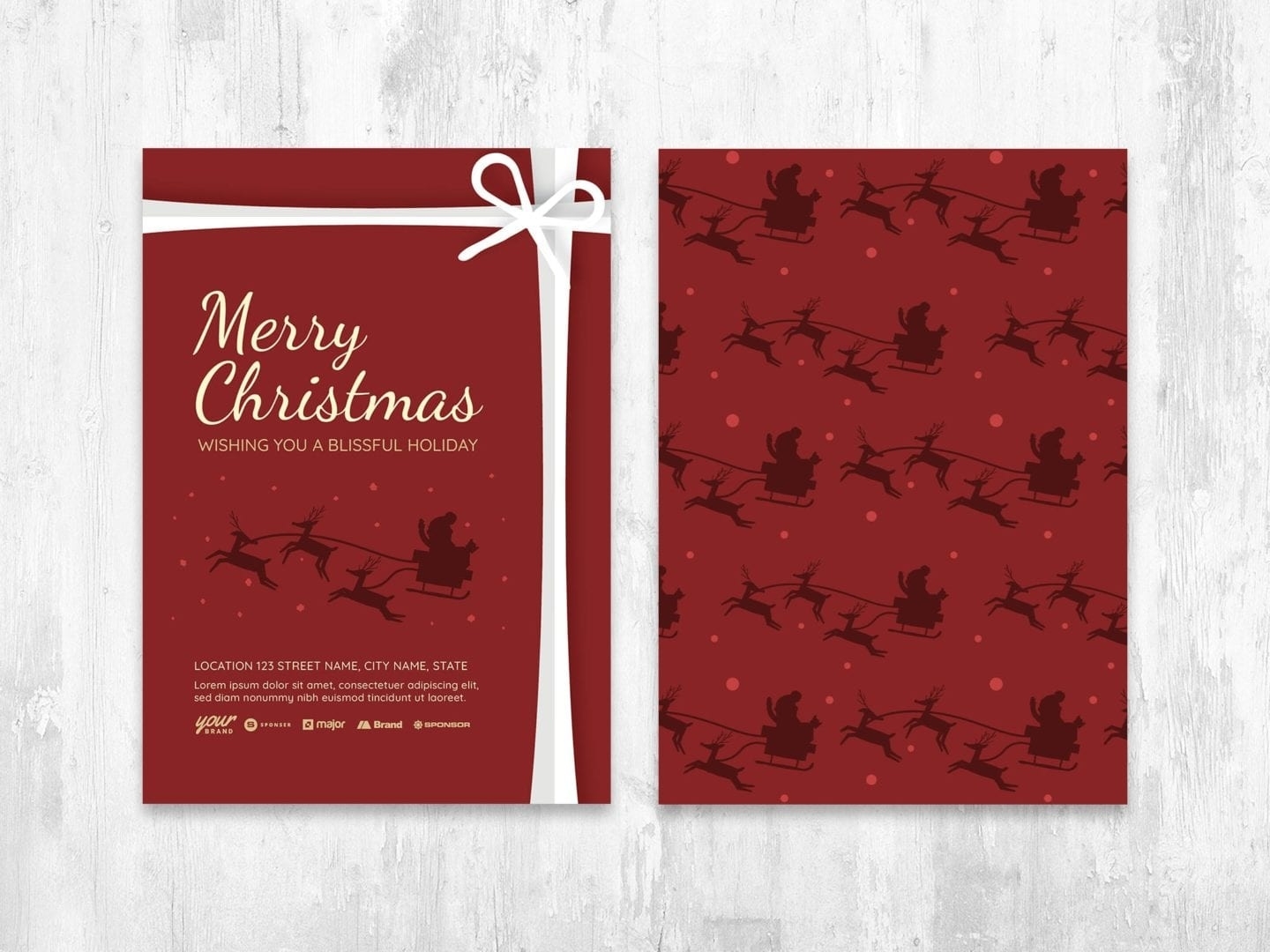 Christmas Card Templates – Adobe Illustrator, Vector, Eps – Brandpacks In Adobe Illustrator Card Template