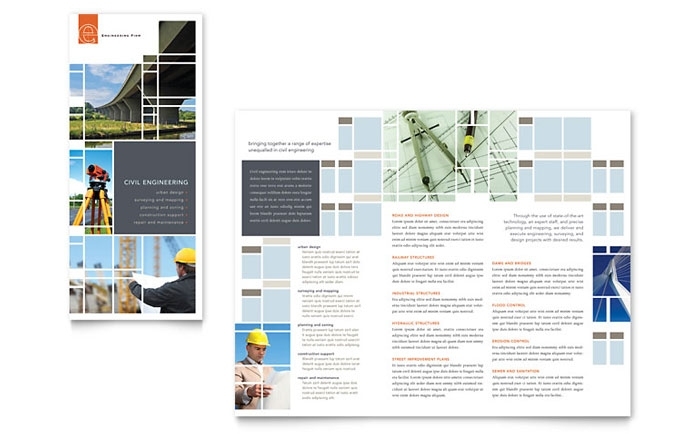 Civil Engineers Tri Fold Brochure Template - Word &amp; Publisher intended for Tri Fold Brochure Publisher Template