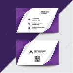 Clean Flat Design Purple Fold Style Corporate Business Visiting Card in Fold Over Business Card Template