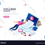 College Web Page Banner Template Royalty Free Vector Image with College Banner Template