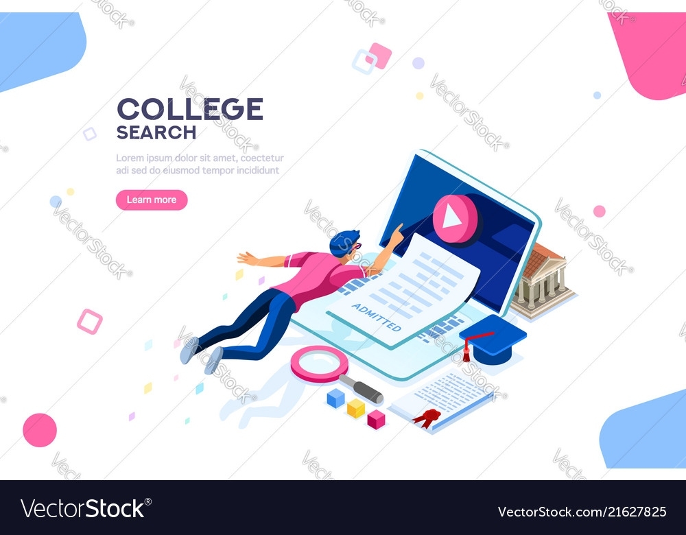 College Web Page Banner Template Royalty Free Vector Image With College Banner Template