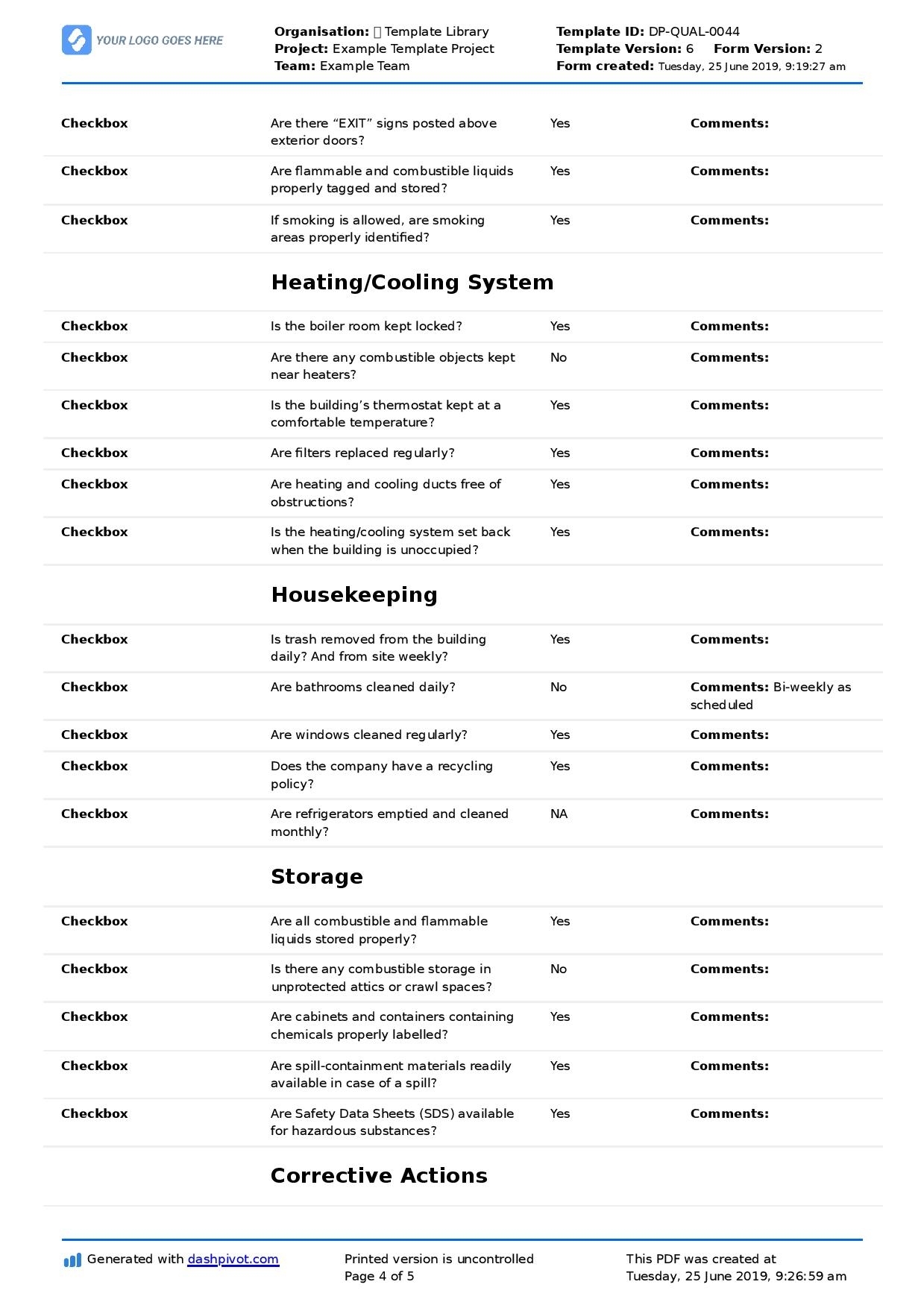 Commercial Property Inspection Checklist Template (Use It Free Here) With Commercial Property Inspection Report Template