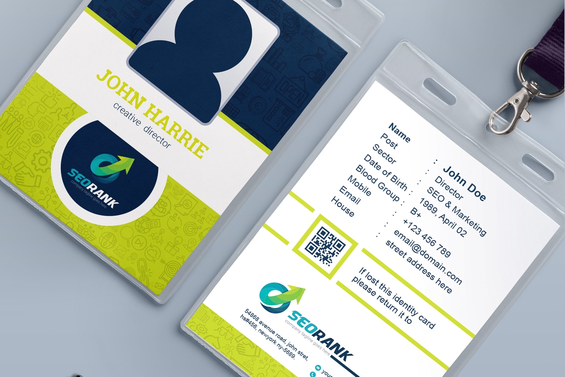 Company / Employee Id Badge Plastic Pvc Custom Photo Id | Etsy With Regard To Pvc Id Card Template