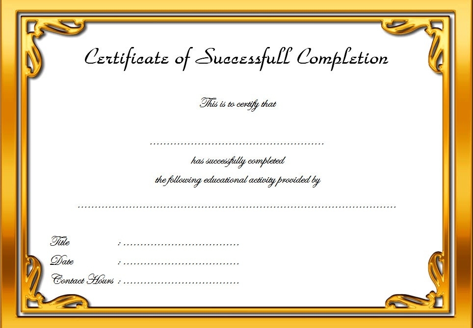 Completion Certificate Editable - 10+ Template Ideas pertaining to Class Completion Certificate Template