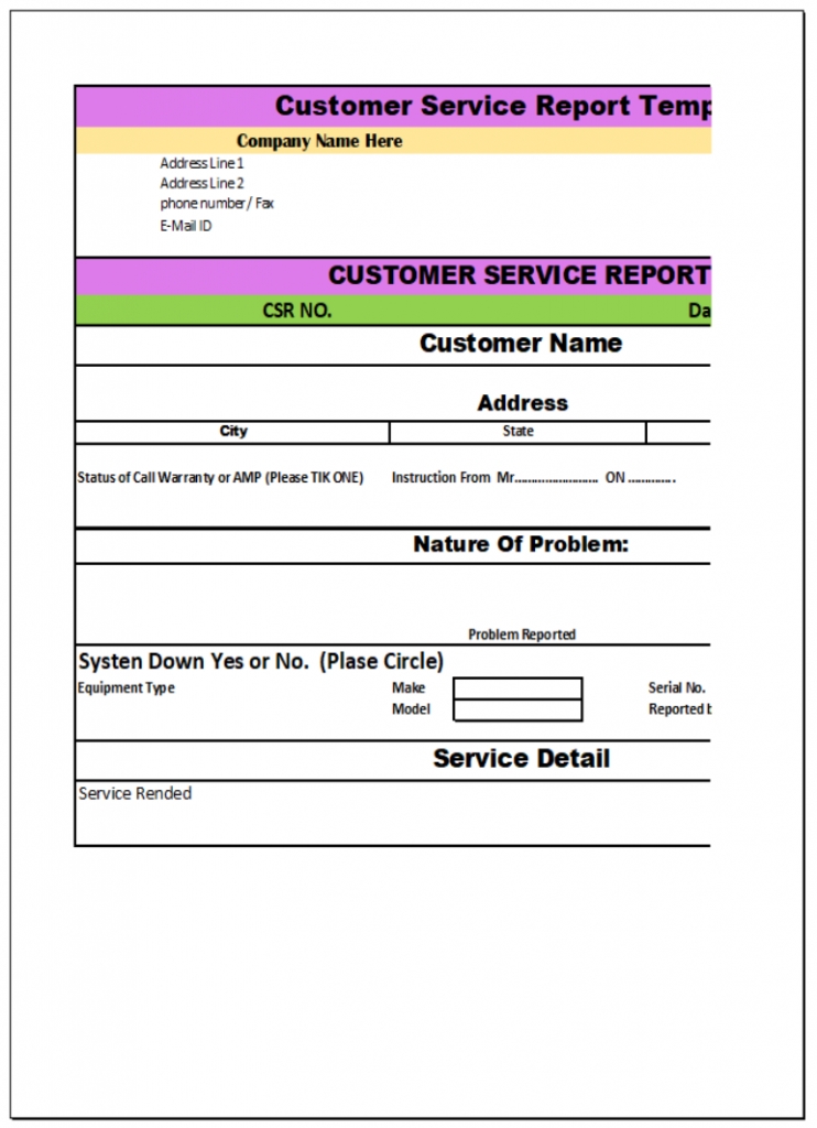 Computer Service Report Template / 9 Free Service Report Templates Edit Intended For Computer Maintenance Report Template