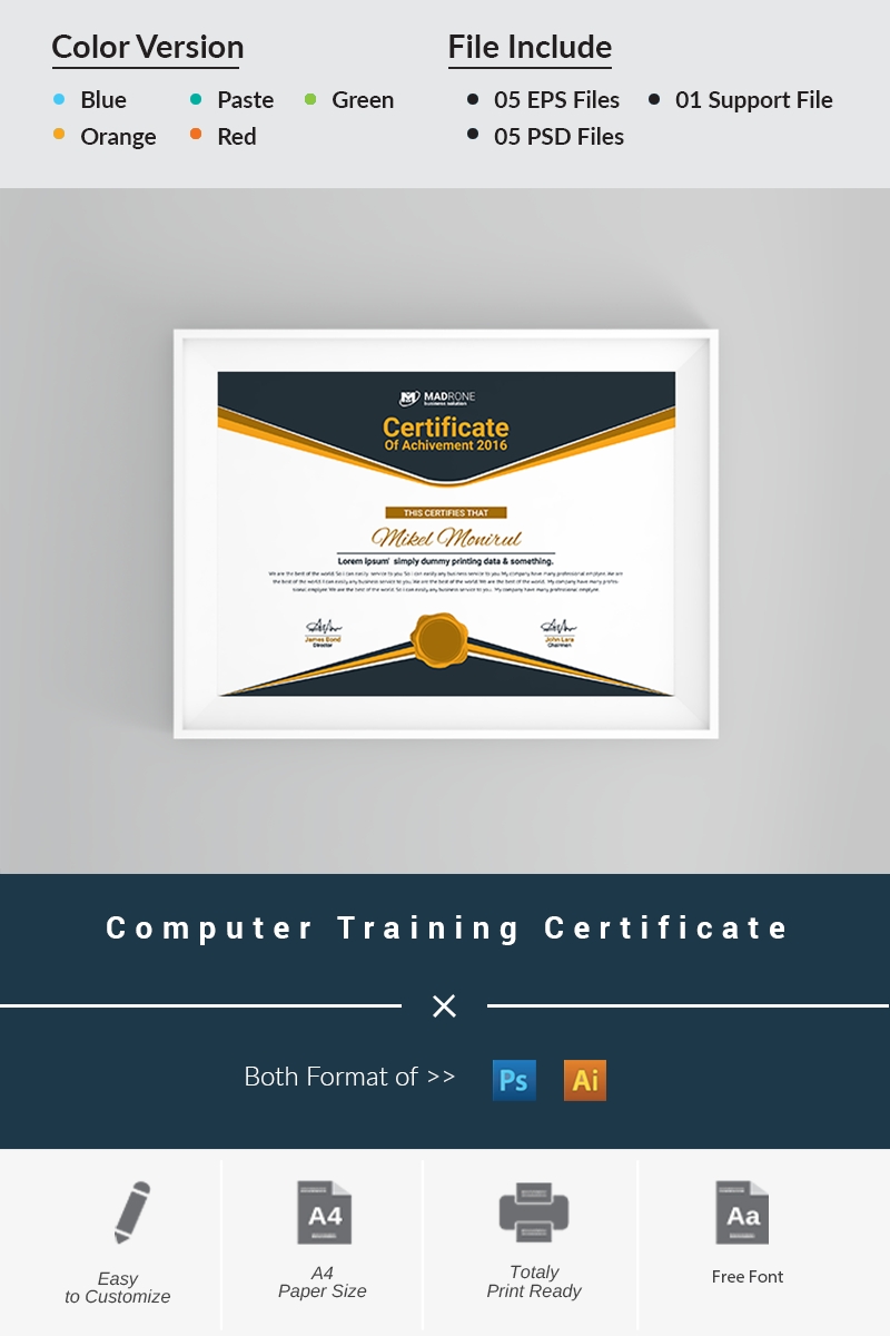 Computer Training Certificate Template #66277 Inside Workshop Certificate Template