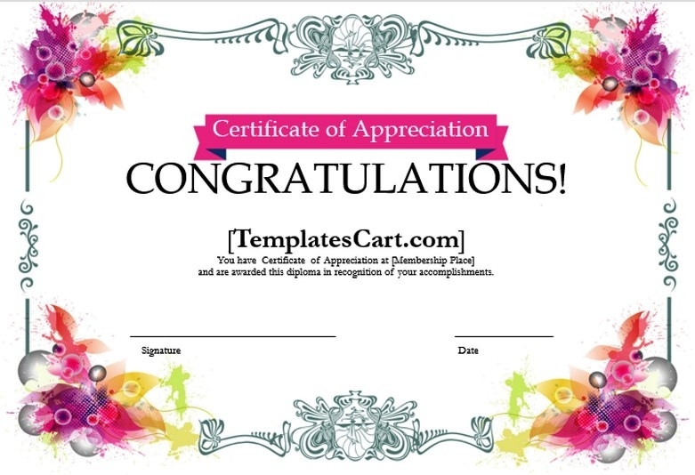 Congratulation Certificate Template Word | Best Professionally Designed With Regard To Congratulations Certificate Word Template