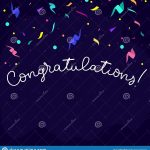 Congratulations Banner Design In Flat Style With Confetti, Ribbons And Pertaining To Congratulations Banner Template