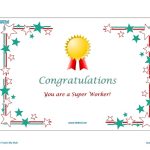 Congratulations, Super Worker Certificate – Tmk Education Intended For Congratulations Certificate Word Template