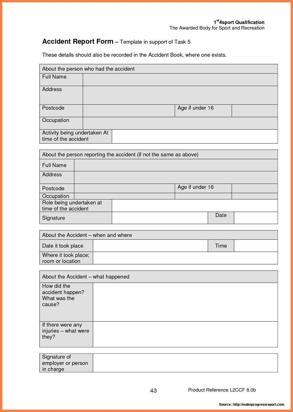 Construction Accident Report Template – 10+ Professional Templates Ideas With Regard To Incident Report Form Template Word