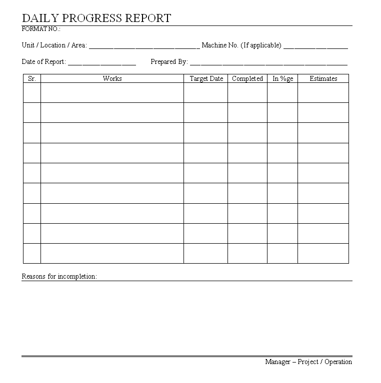 Construction Site: Daily Report Format For Construction Site inside Daily Site Report Template