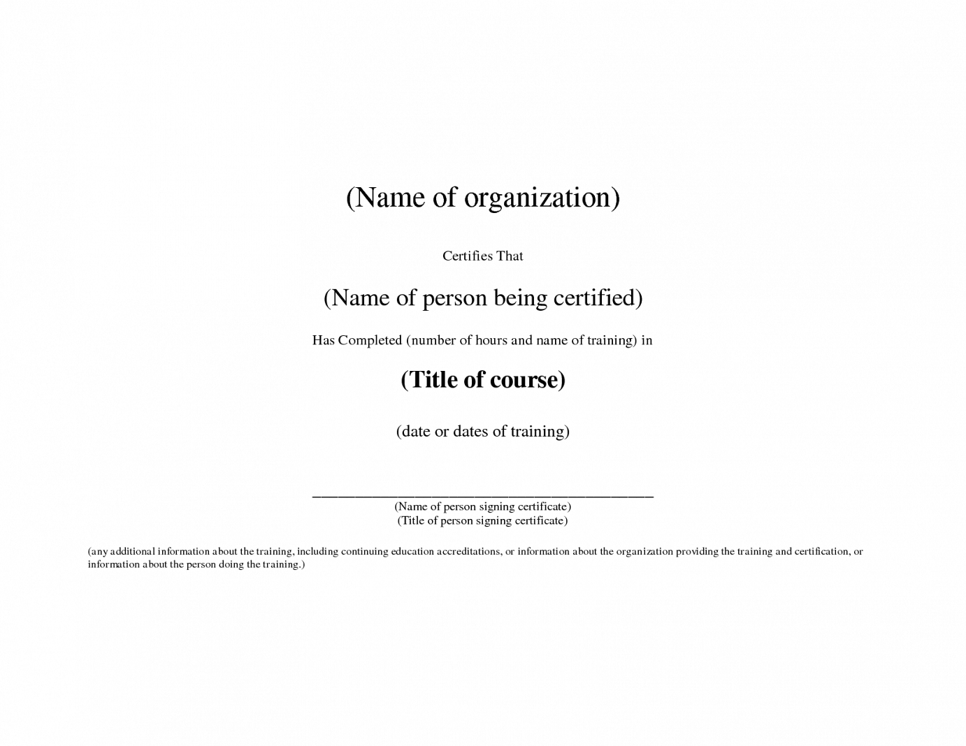 Continuing Education Certificate Template Collection With Continuing Education Certificate Template