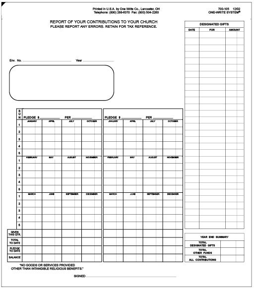 Contribution Report Forms – One Write Company Intended For Donation Report Template
