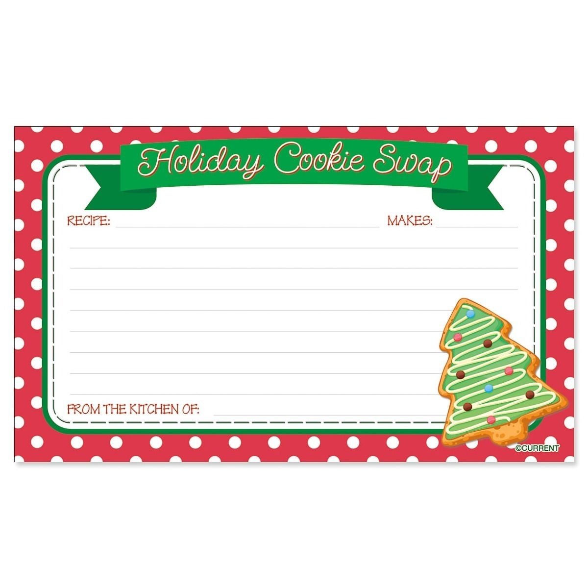 Cookie Swap Christmas Recipe Cards With Plastic Sleeves | Current Catalog Intended For Cookie Exchange Recipe Card Template