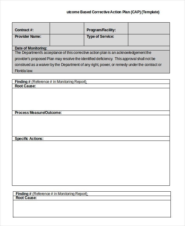 Corrective Action Plan Template - 16+ Free Sample, Example, Format pertaining to Corrective Action Report Template