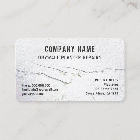 Crack In Drywall Plaster Repairs White Drywaller Business Card | Zazzle With Regard To Plastering Business Cards Templates