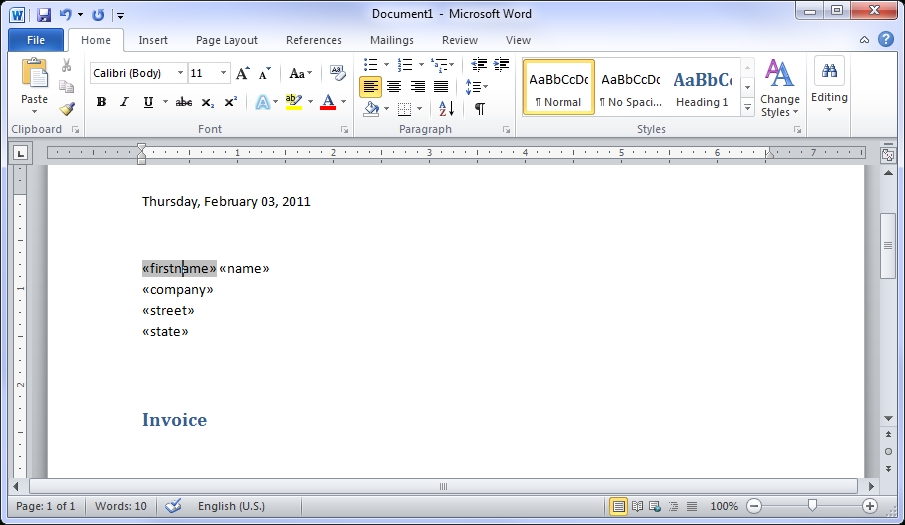 Creating Mail Merge Templates In Ms Word 2010 regarding How To Use Templates In Word 2010