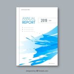 Creative Blue Annual Report Cover Template | Free Vector Intended For Cover Page For Annual Report Template