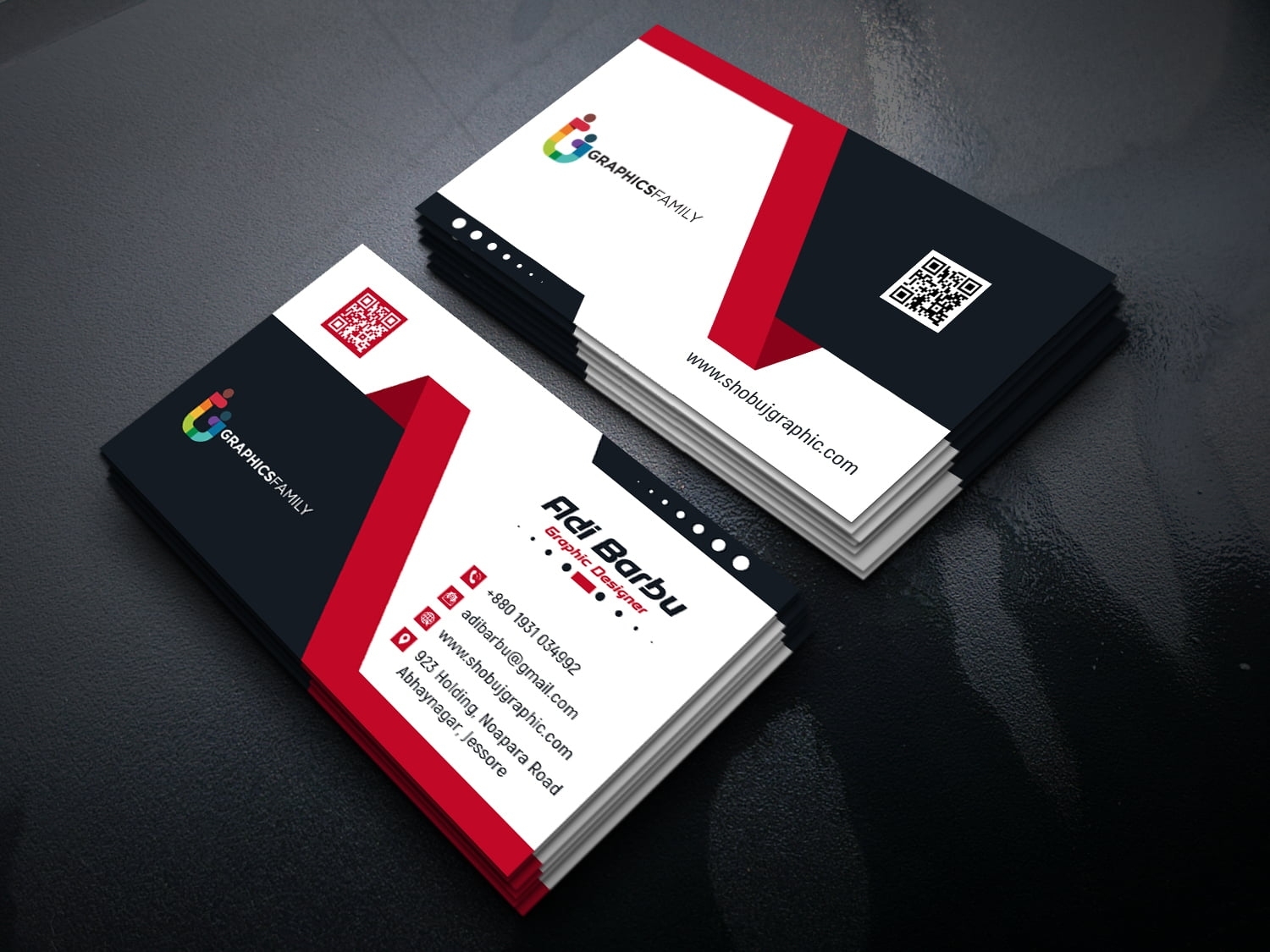 Creative Business Card Design Free Template Download – Graphicsfamily Inside Free Bussiness Card Template