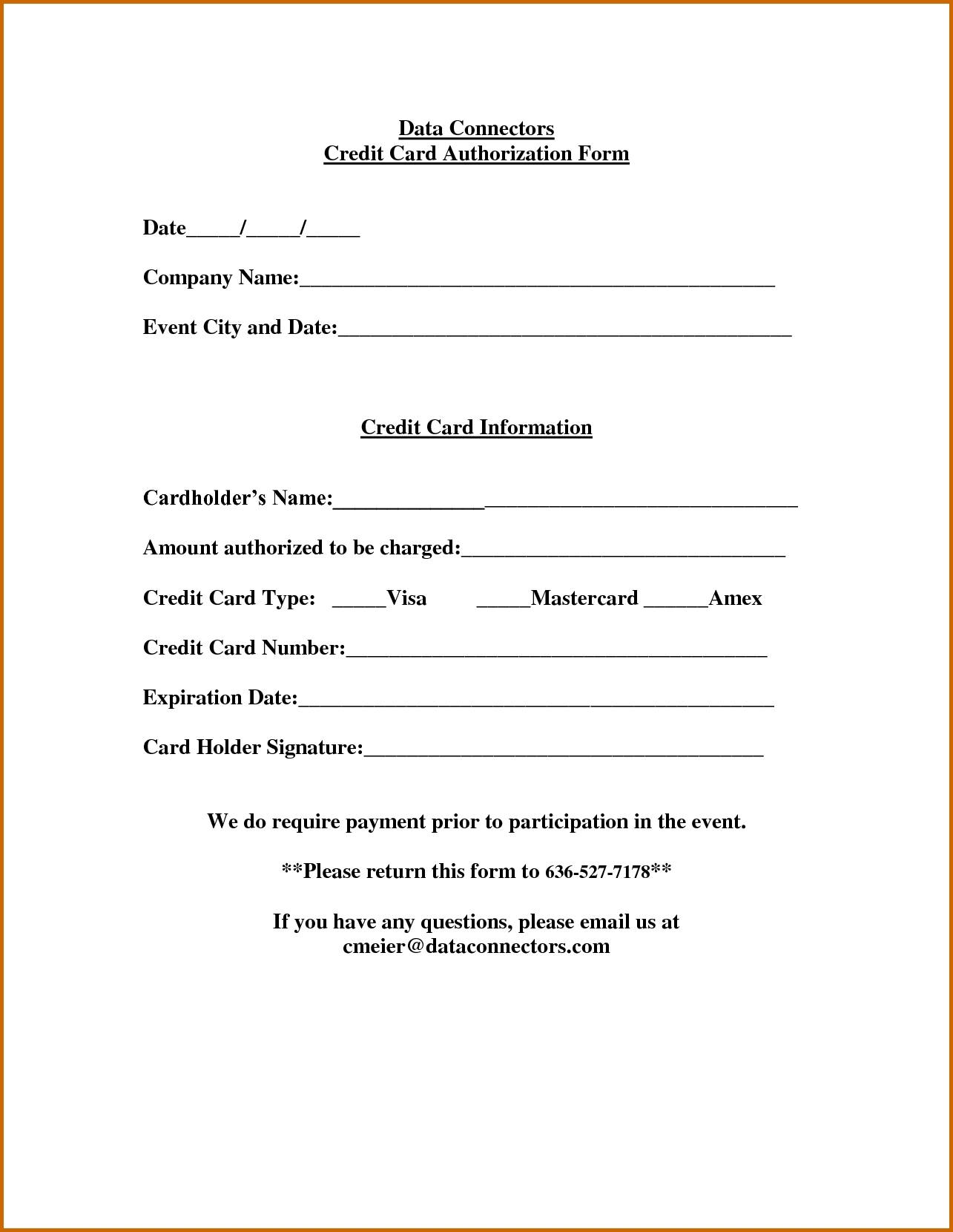Credit Card Authorization Form – Fotolip For Credit Card Billing Authorization Form Template