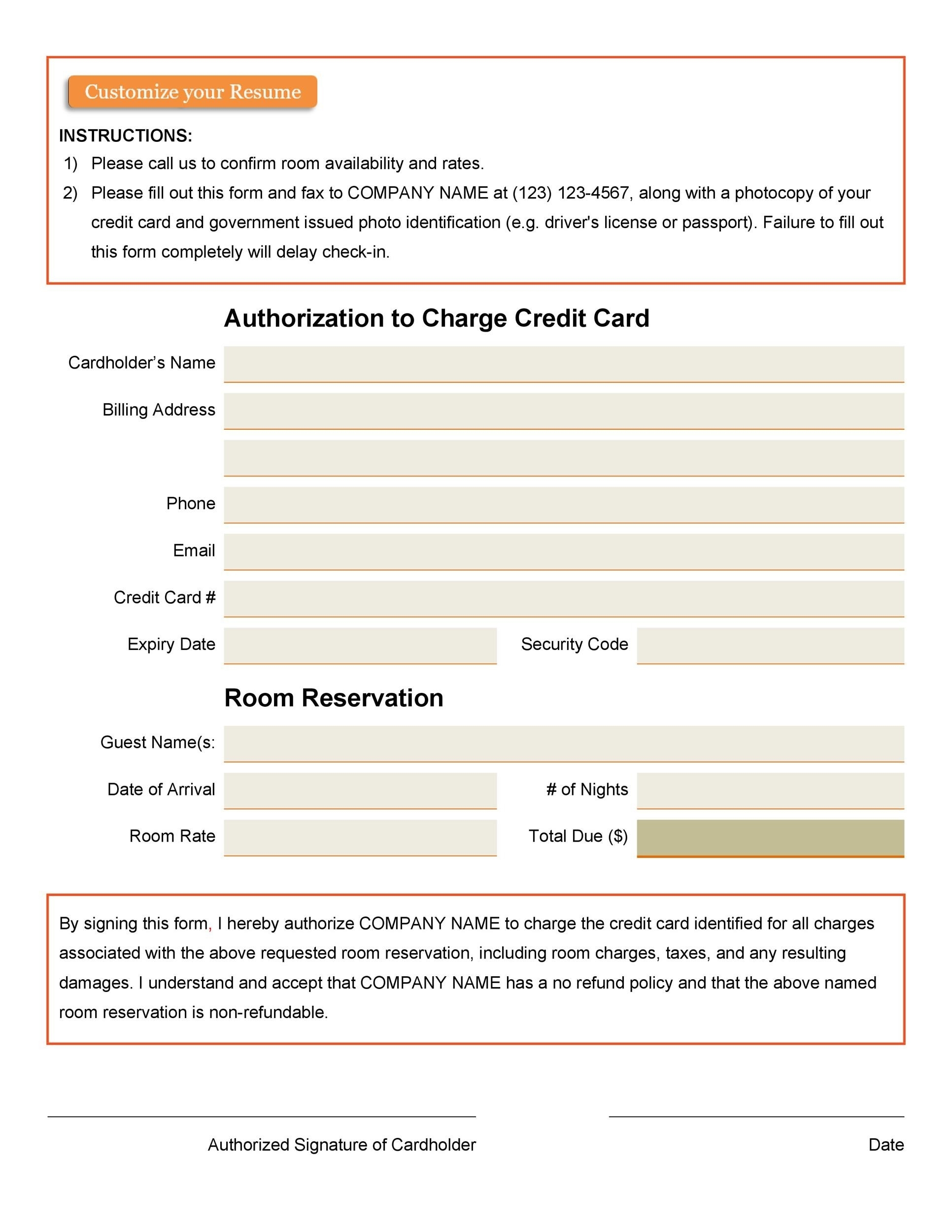 Credit Card Security Policy Template With Regard To Credit Card Authorisation Form Template Australia