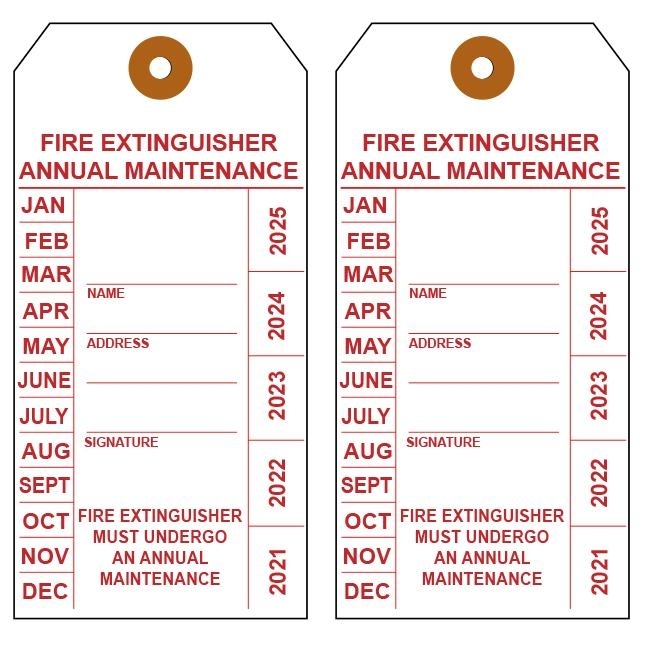 Custom Printed Fire Extinguisher Certification Tag | Designsnprint Regarding Fire Extinguisher Certificate Template