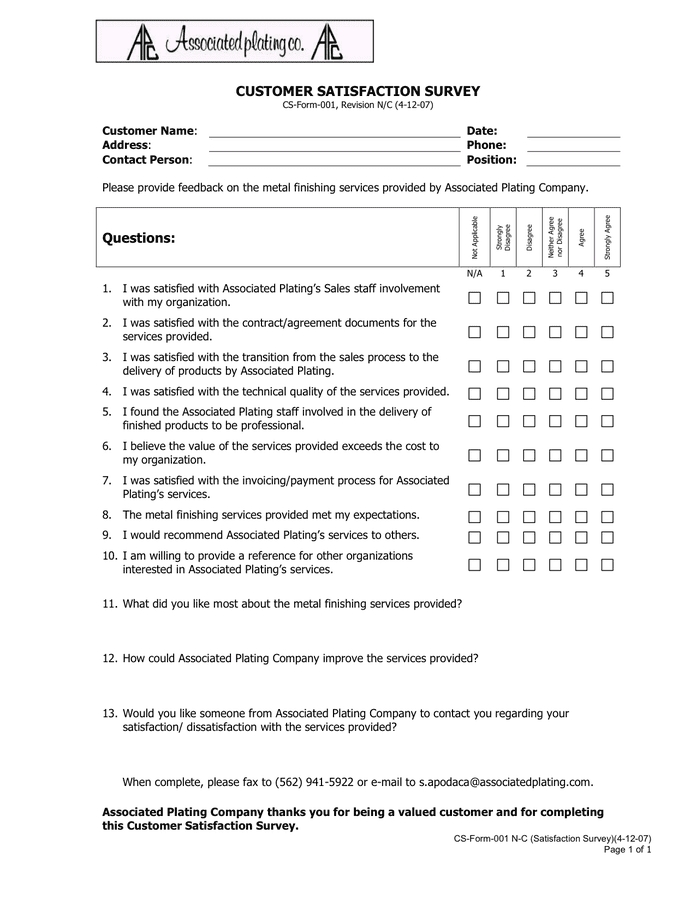 Customer Satisfaction Survey In Word And Pdf Formats Intended For Poll Template For Word