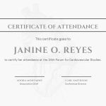 Customize 27+ Attendance Certificates Templates Online – Canva With Certificate Of Attendance Conference Template