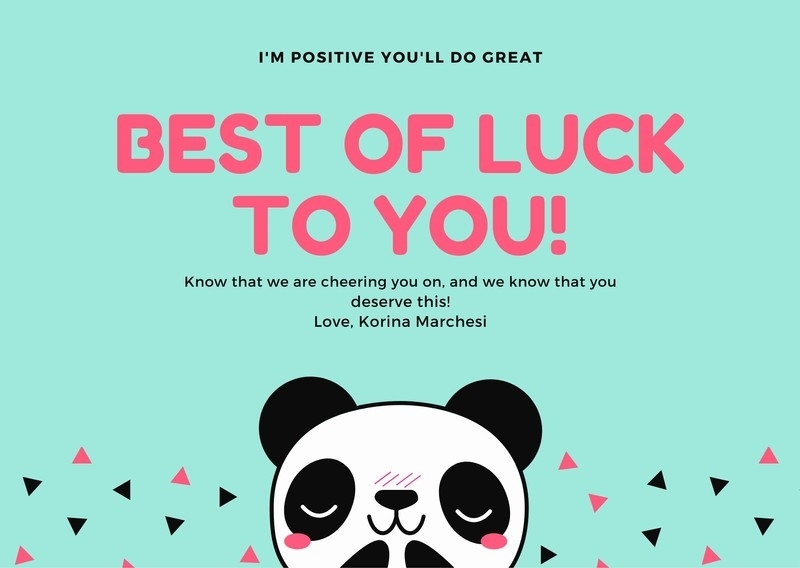 Customize 31+ Good Luck Cards Templates Online – Canva Inside Good Luck Card Templates